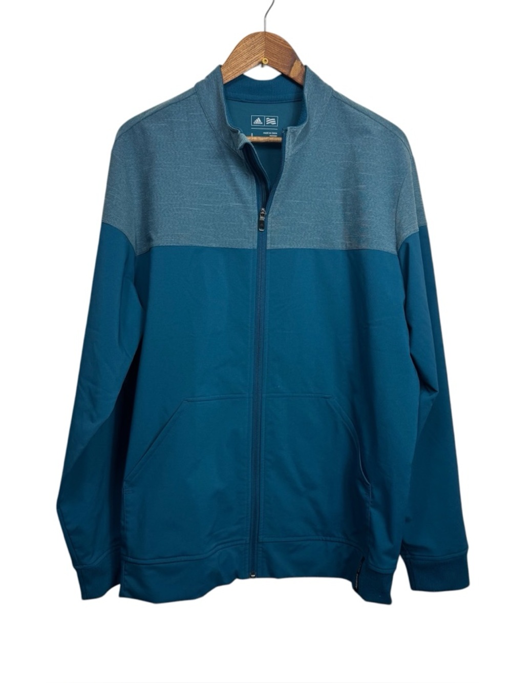 Adidas Golf Teal Zip-Up Performance Jacket Large